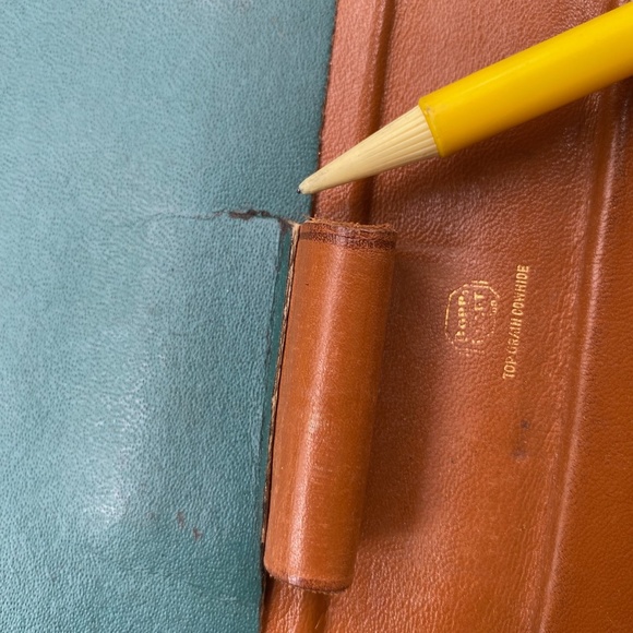 VTG 1950s Leather Writing Traveling Case Blotter Attache - Picture 10 of 10